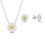Radiate Natural Beauty: Sterling Silver Daisy Necklace and E