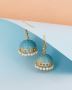 Handmade Mina Jhumka Earrings In Blue Color 