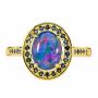 A CARAMELIZED CANDY 18KT GOLD PLATED AUSTRALIAN OPAL RING