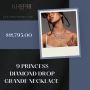 9 Princess Diamond Drop Grande Necklace 