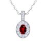 16 diamonds oval ruby pendant 