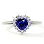 14k White Gold Natural Blue Sapphire Heart ring