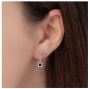 Heated 0.80 Carat blue sapphire dangle earrings