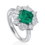 2.41ct White Gold Diamond Emerald Halo Ring