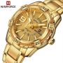 NAVIFORCE NF9117 - GOLDEN STAINLESS STEEL ANALOG WATCH FOR M