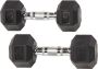 Signature Fitness Rubber Encased Hex Dumbbell, Pairs or Sets
