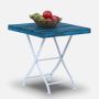 Syracuse Foldable Patio Table In Ocean Blue Finish 