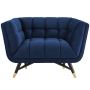Comfortable Blue Velvet Fabric Armchair | Azilure