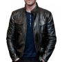 Gerard Butler Olympus Has Fallen Oscar Party Leather Jacket