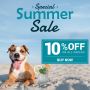 Buy now and save 10% on all pet supplies!