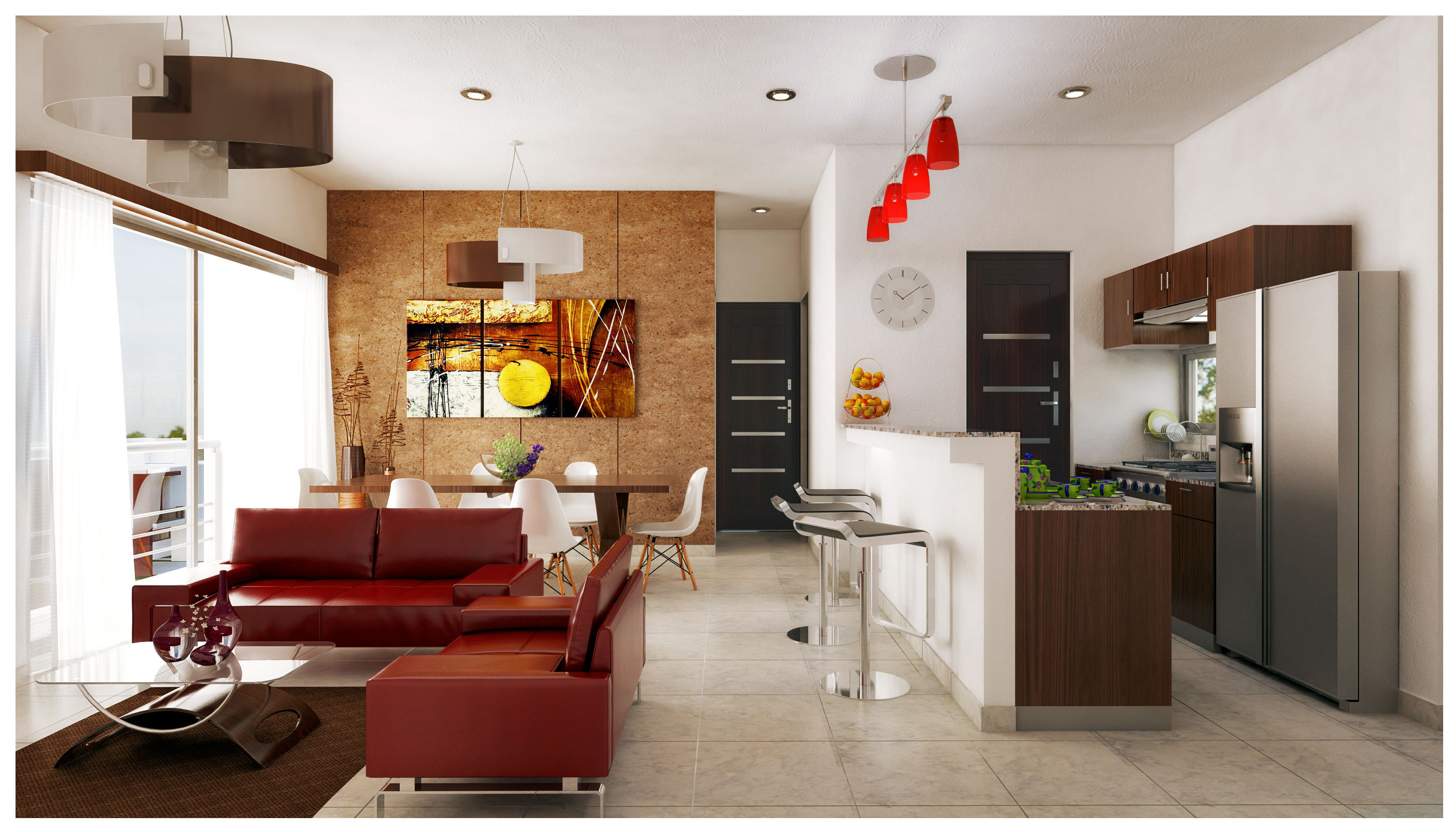 Model Vela - kitchen, living and dining room