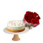 Same day Combos Red- Roses and Vanilla Cake Delivery to Cana