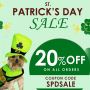 St. Patrick's Day Sale - Save up to 20% on all Pet Supplies