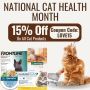 National Cat Health Month-Flat 15% Off on all Cat Supplies