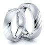 Buy Triple Diagonal Cut Matching His and Hers Wedding Band S
