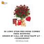36 Long Stem Red Rose Combo on Same-day Delivery to Canada |