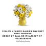 Midnight Yellow & White Daisies Bouquet Delivery in Frederic