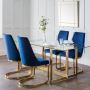 Buy a Dave Metal Blue 4 Seater Dining Set Upto 65% off 
