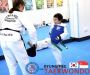TKD kids practice the way of kicking n punching techniques