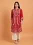 Elevate Your Look with the Red Straight Embroidered Kurta Fr