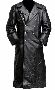 MILITARY OFFICER BLACK LEATHER TRENCH COAT BY LUXURENA LEATH