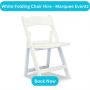 Book Now - White Folding Chair Hire - Marquee Eventz