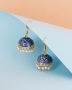 Handmade Mina Jhumka Earrings in Royal Blue Color