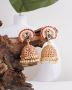 Meenakari Earrings with Peacock Detailing in Maroon Color