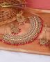 Indian Style Maang Tika Kundan Red Beads Necklace Set