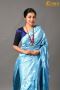Celebrate Diwali in Style with the Sky-Blue Lichi Silk Saree