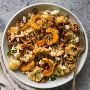 Chickpeas, cauliflower, and squash that have been roasted