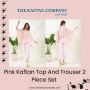 Pink Kaftan Top And Trouser 2 Piece Set - The Kaftan Company