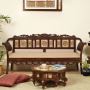 Opulent 3-Seater Wooden Sofa: Indulge in Luxury Now!
