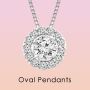 Shop Oval Shape Diamond Pendants Online In White and Yellow 