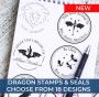 Dragon Book Embosser Personalized, Ex Libris Seal
