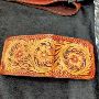 Buy Hand-Tooled Leather Floral Carved Wallet Gifts for Men o