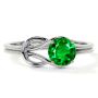 Vintage Prong Set Round Emerald Solitaire Ring(0.50cts.)