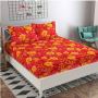 Poly Cotton Double Bedsheet With Pillow Covers Printed