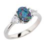 1 COLOR CONSTELLATION STERLING SILVER AUSTRALIAN OPAL RING