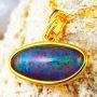 BUENOS AIRES 18KT GOLD PLATED AUSTRALIAN OPAL NECKLACE