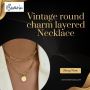 Vintage round charm layered Necklace 