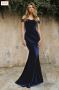 Buy Long Velvet Fitted Dress | Cinderella Divine