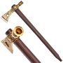 Weeping Heart Tomahawk Peace Pipe Brass 19 Inches
