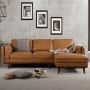 Buy Deoxy Brown Buff Leather 4-seater Sofa upto 65%off