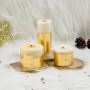 Joy White Gold Pillar Candles Cinnamon Roll Scented | Set of