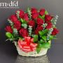25 Red Roses Basket