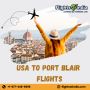 Book cheap flight tickets from the USA to Port Blair