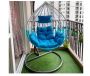 Shop Kyoto Swing Chair With Cushion (White & Sky Blue) i