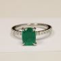 Find Cushion Emerald Prong Set Ring With Round Diamonds (2.1
