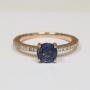 Purchase Round Shape Blue Sapphire Prong Set Ring With Round